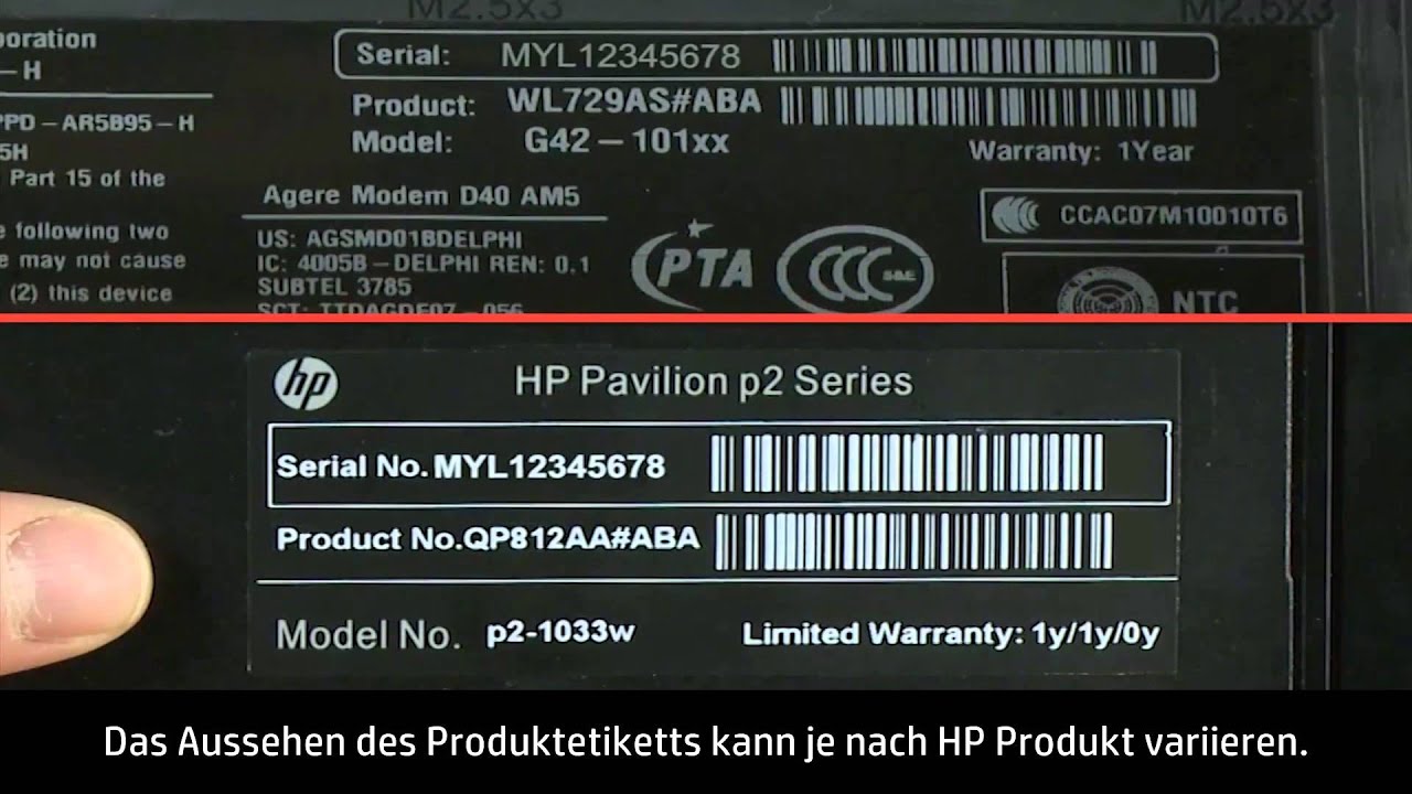 hp monitor serial number